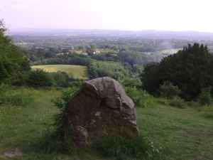 The view from the Thomas memorial stone, above Steep, Hampshire